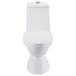 Cera Casino One Piece English Seat with Soft Close Seat Cover in White Colour