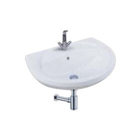 Round Bowl Wall Hung Wash Basin in White Colour