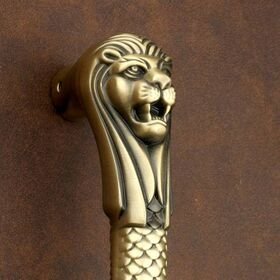 Lion Door Handle Big Size / 15 Inch Antique Look Lion Face Door Handle