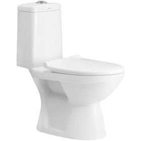 Cera Casino One Piece English Seat with Soft Close Seat Cover in White Colour