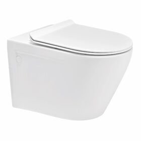 Cera Camel Rimless Wall Hung Seat with Soft Close Seat Cover in White Colour