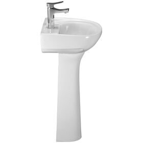 Cera Counsel Round Bowl Wash Basin with Pedestal in White Colour