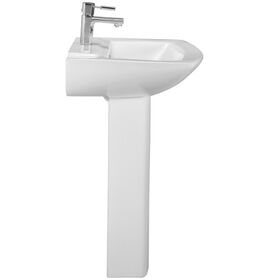 Cera Concord Rectangle Wash Basin with Pedestal in White Colour