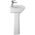 Cera Counsel Round Bowl Wash Basin with Pedestal in White Colour