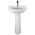 Cera Counsel Round Bowl Wash Basin with Pedestal in White Colour