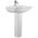 Cera Concord Rectangle Wash Basin with Pedestal in White Colour