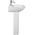 Cera Concord Rectangle Wash Basin with Pedestal in White Colour