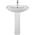 Cera Concord Rectangle Wash Basin with Pedestal in White Colour