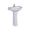Round Wash Basin with Pedestal in White Colour